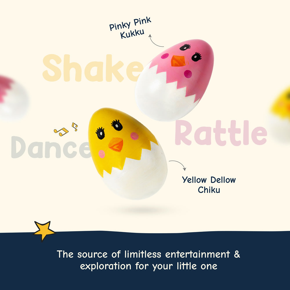 Handpainted Chiku / Kukku Egg Shaker ( Set 2 )