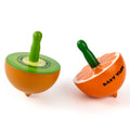 Orange & Kiwi Handpainted Spin Tops ( Set of 2 )