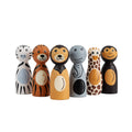 Handpainted Wild Animals Peg Dolls (Set of 6)